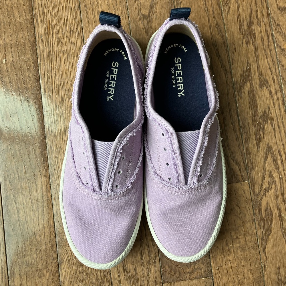Sperry lilac women’s top-sider slip on shoes - Picture 2 of 9